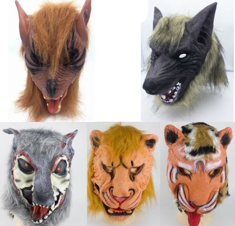 1PC Halloween Costume Horror Latex Wolf Head Face Mask Party Cosplay Props Decor
