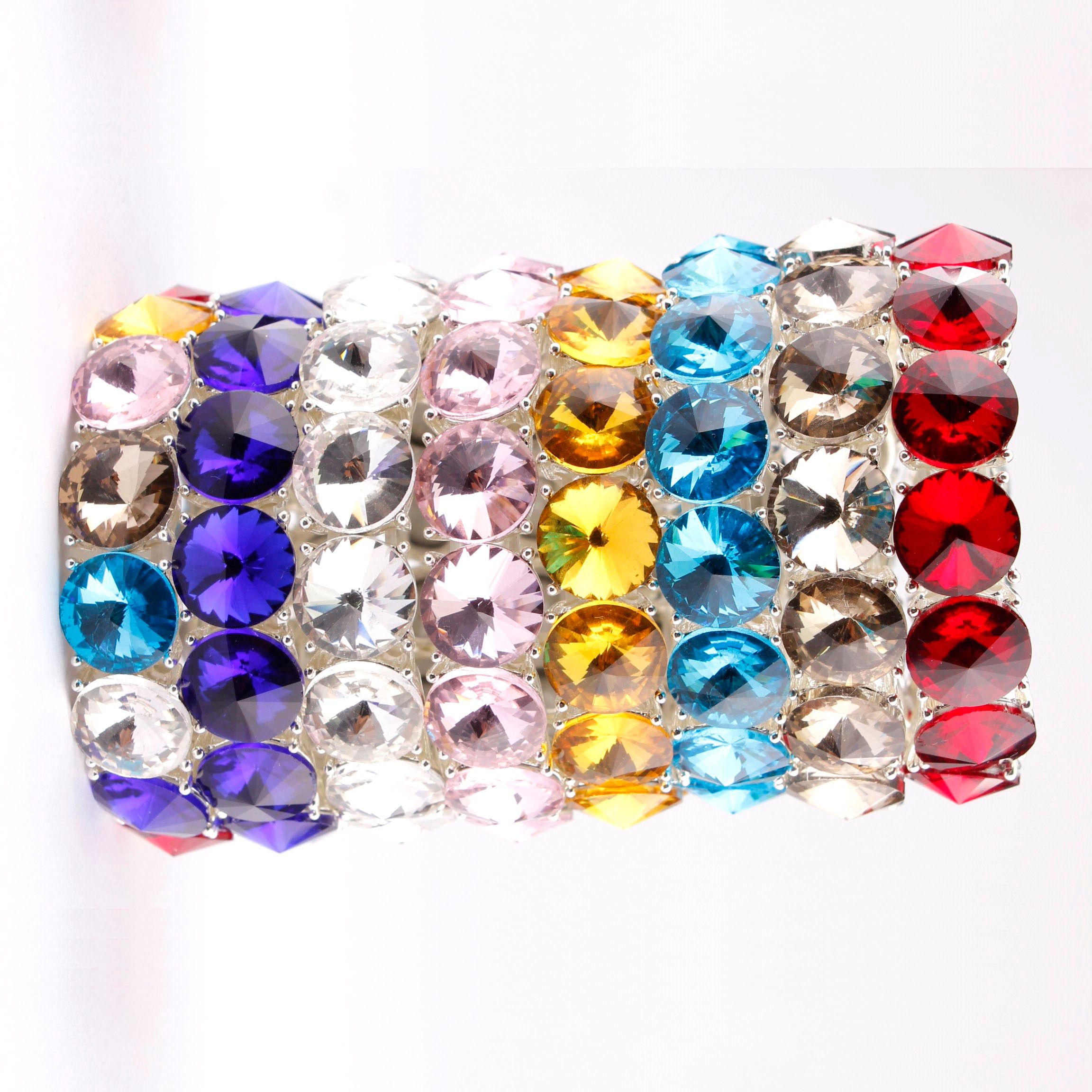 Christmas Gifts Silver Plated Glass Crystal Dot Wrap Stretch Bracelet