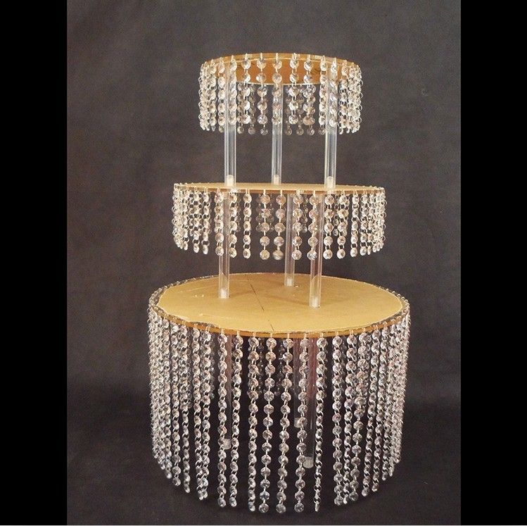 3 Layer Crystal Acrylic Wedding Cake Tray Stand Centerpiece 3 Layer Crystal Acrylic Wedding Cake Tray Stand Centerpiece Chandelier Holder Display Cupcake Pan Birthday Party Goods