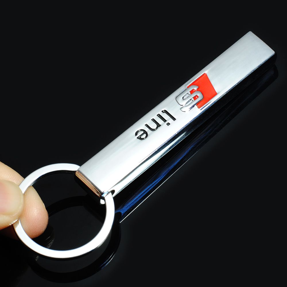Metal S Line Car Key Chain Ring Fob Car Keychain For Audi Sline RS Logo
