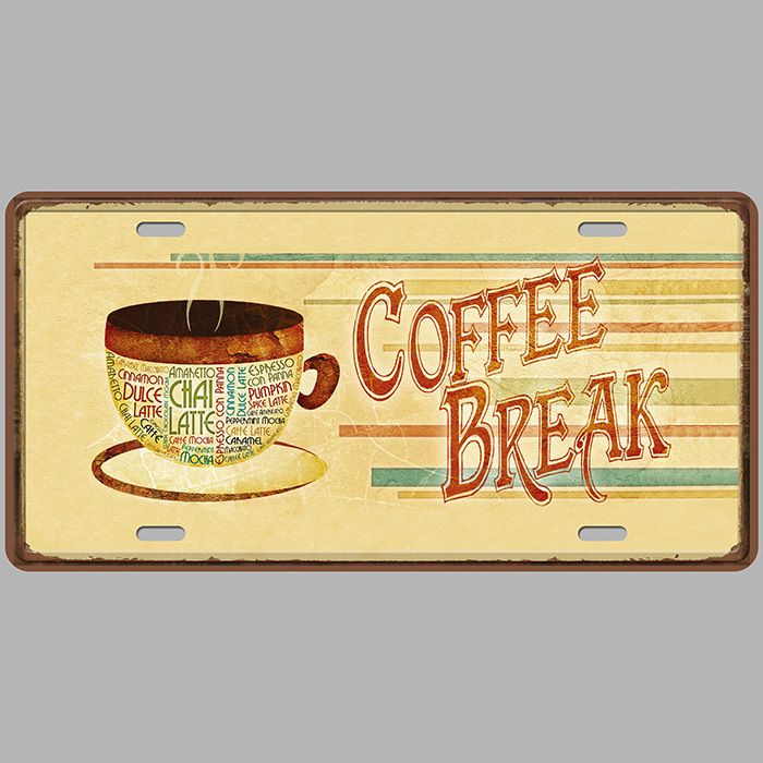 2019 Coffee Break Super Hot 3d Emboss Retro License Plates Vintage Coffee Break Super Hot 3d Emboss Retro License Jpg