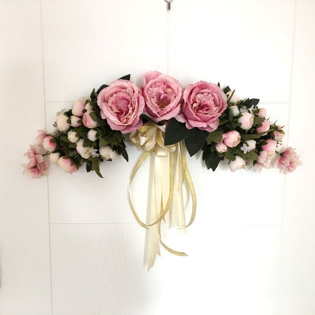 Decorative Artificial Rose Flower Swag Mirror Flowers Door Lintel
