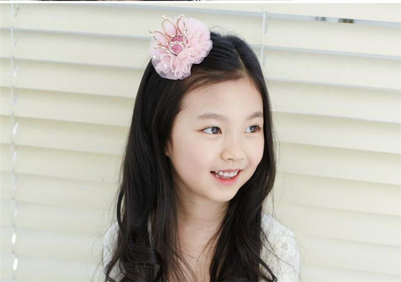 2019 Korean Children Sequined Crown Hairpins Cute Baby Girl