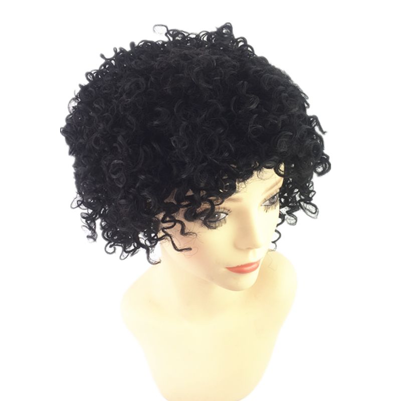 Знаменитости афро странный локон бразильский девственница человеческие волосы короткие парики 100% необработанные человеческие волосы не парики шнурка с челкой парики человеческих волос
