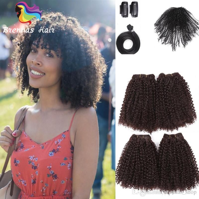 Synthetic Short Afro Kinky Curly Weave Bundles Mambo Marley Braids