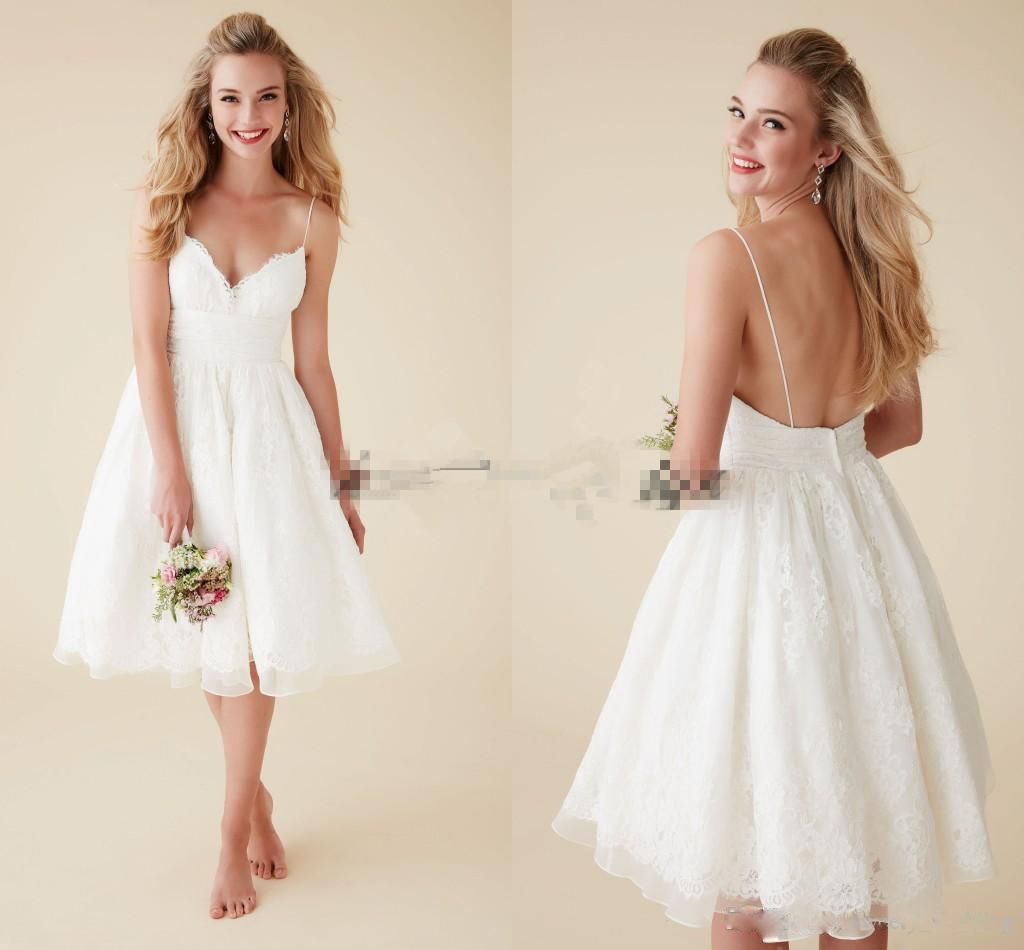 Discount 2018 Cute Short Summer Beach Wedding Dresses Robes De