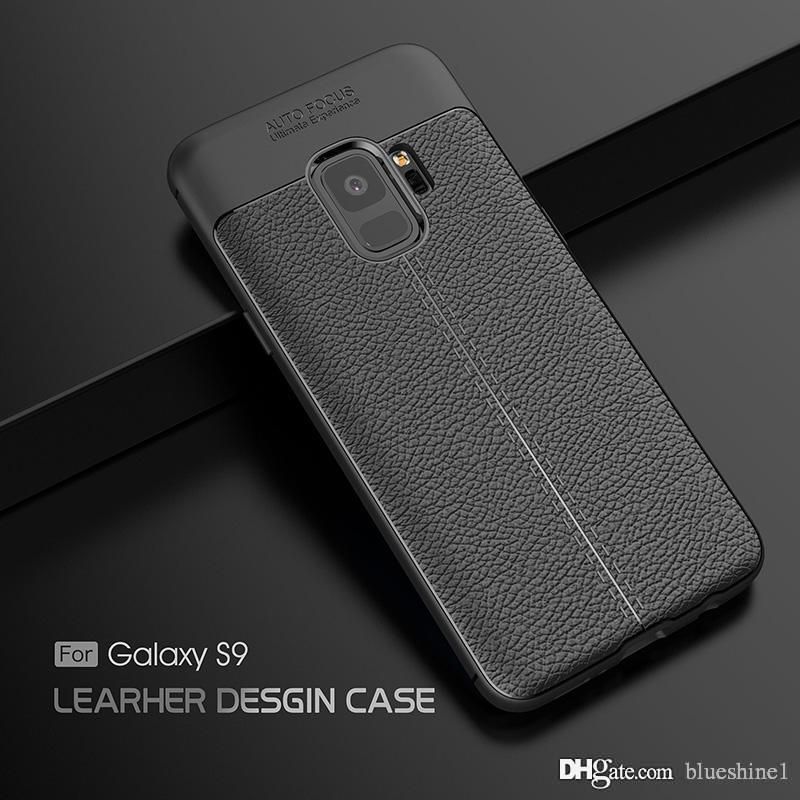 Lujo Cuero Negro Funda para Samsung Galaxy S9