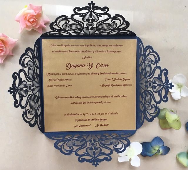 navy blue invitation cards for wedding 20 color customized die cut design invites free