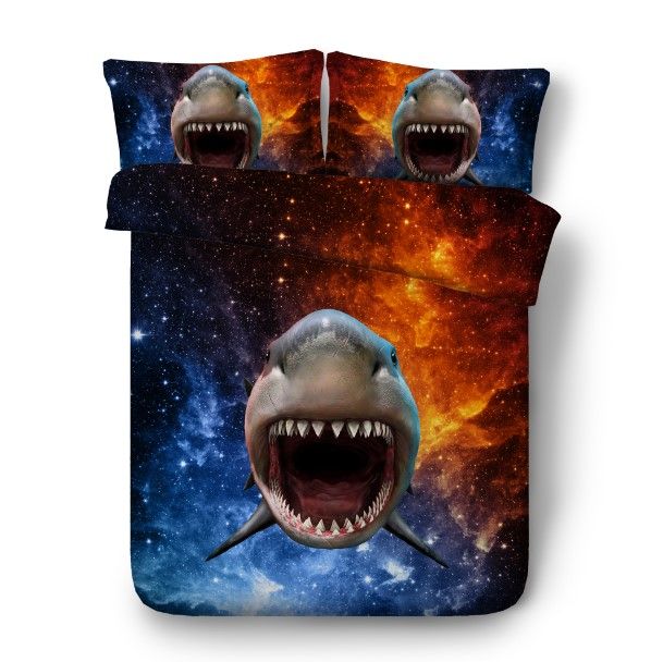 3d Shark Bedding Set Luxury Stars Quilt Duvet Cover Bed In A Bag 3d Shark Bedding Set Luxury Stars Quilt Duvet Cover Bed In A Bag Sheet Linen California Super King Queen Size Full Twin Black And White Bedspread Blue