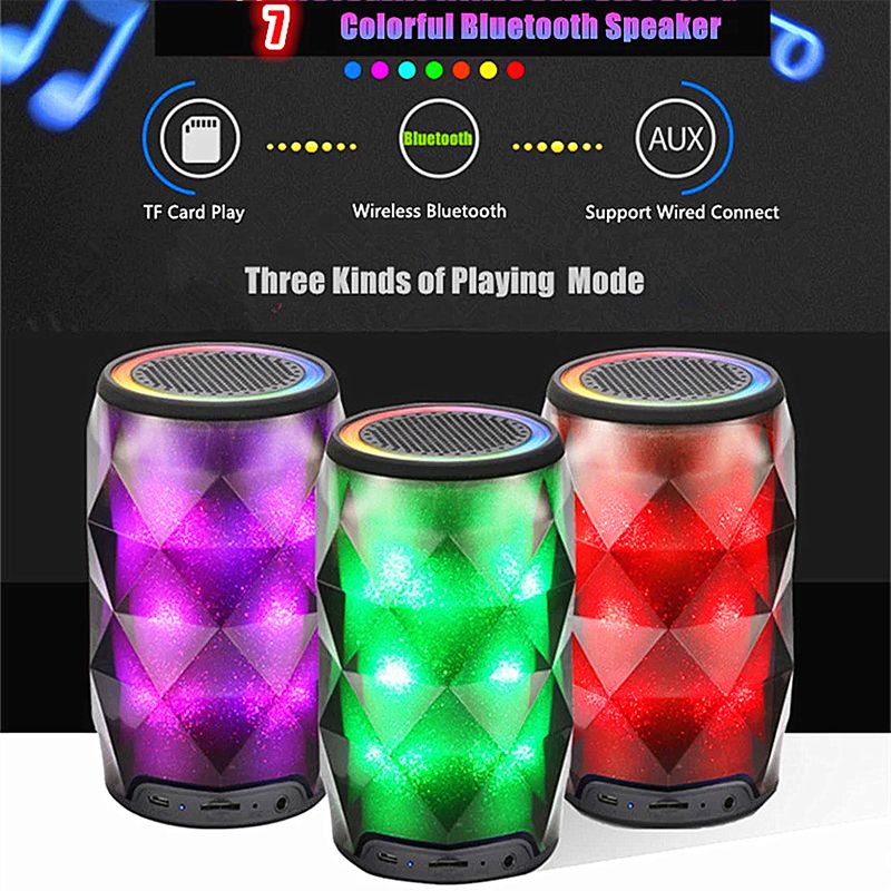 2021 Crystal Can Diamond Bluetooth Speaker Seven Color Change Portable