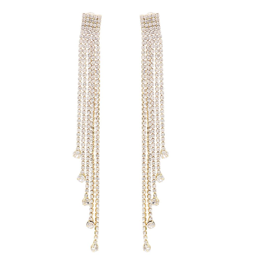 2019 Trendy Rhinestone Tassel Long Earring For Women Jewelry Design