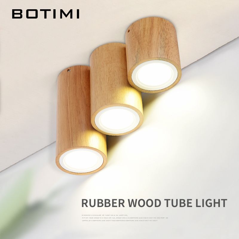 Botimi Modern Led Ceiling Lights For Corridor Small Round Wooden Ceiling Lamp Modern Square Luminaire Cuboid Wood Lightings Ceiling Lights & Fans Lights & Lighting