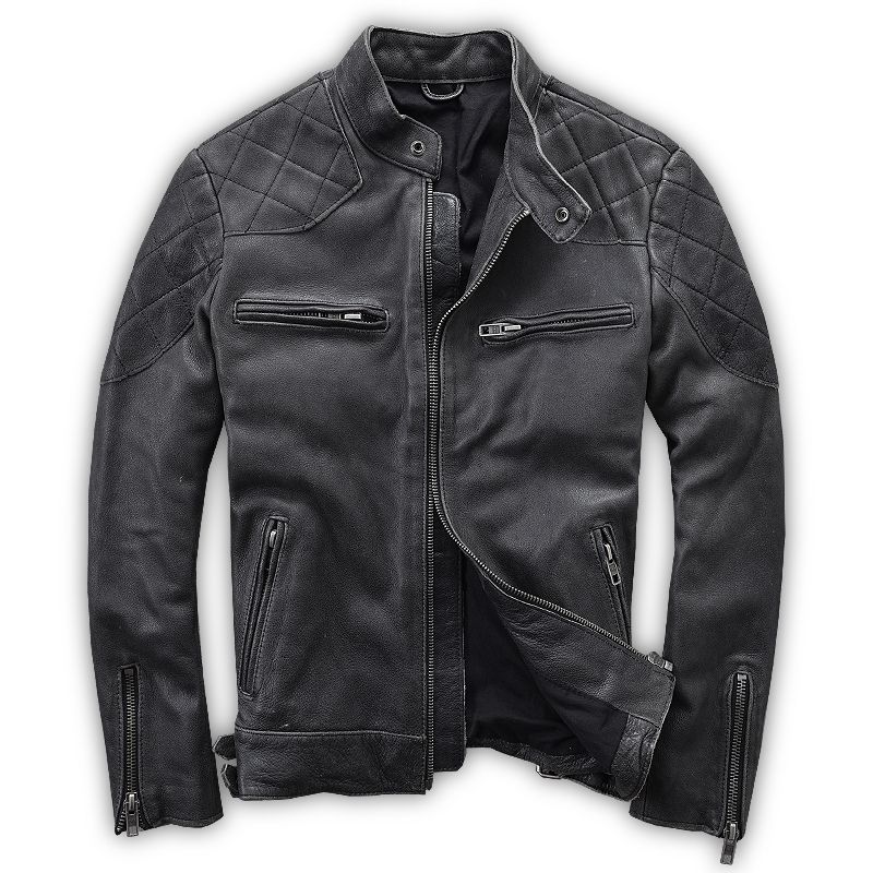 2018 Vintage Black Men Biker Leather Jacket Plus Size Xl 2018 Vintage Black Men Biker Leather Jacket Plus Size Xl Genuine Cowhide Winter Slim Fit Motorcycle Coat From Humanhair116 402 0 Dhgate