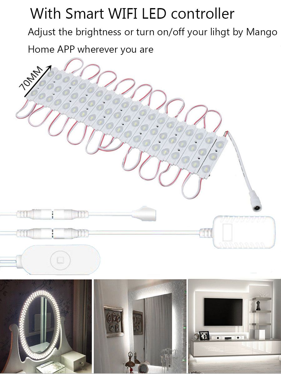 Wifi Intelligent Smartphone Controller Dresser White Led Light Wifi Intelligent Smartphone Controller Dresser White Led Light Module Mirror Headlight Dressing Room Closet Bulb Wardrobe Lamp Strip Lighting