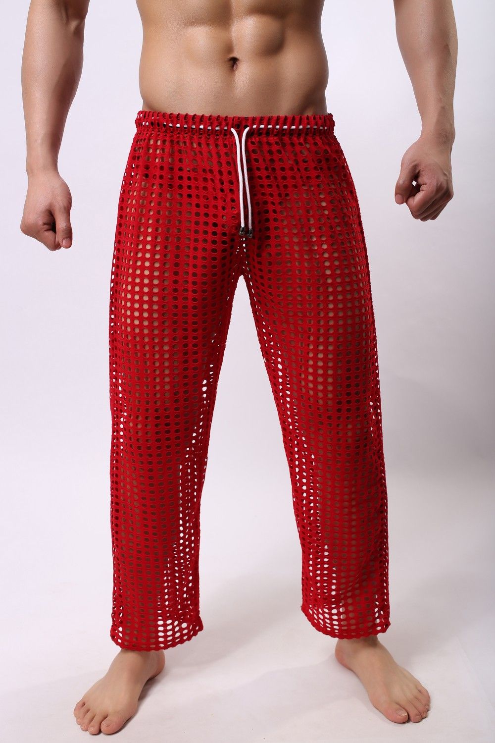2021 Men Sleep Lounge Sexy Mesh Pants For Men Solid Mens Bottoms Sheer