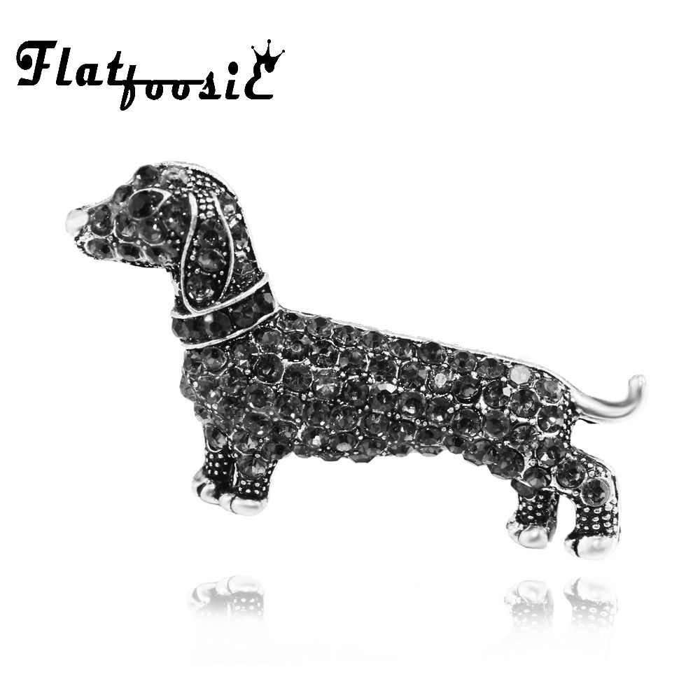 Acquista Flatfoosie Vintage Nero Bassotto Cane Spille Di Lusso