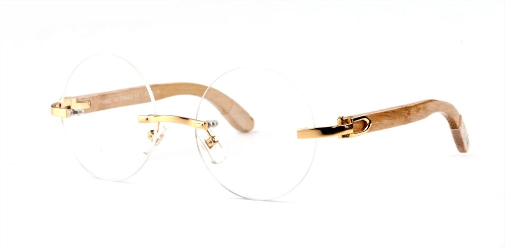 Compra Marco De Los Vidrios Las Lentes Transparentes Francia Sin Marco  Marca Redondas Gafas De Diseño Para Mujer Para Hombre De Lujo C Bisagra De  Madera De Las Gafas De Sol Gafas