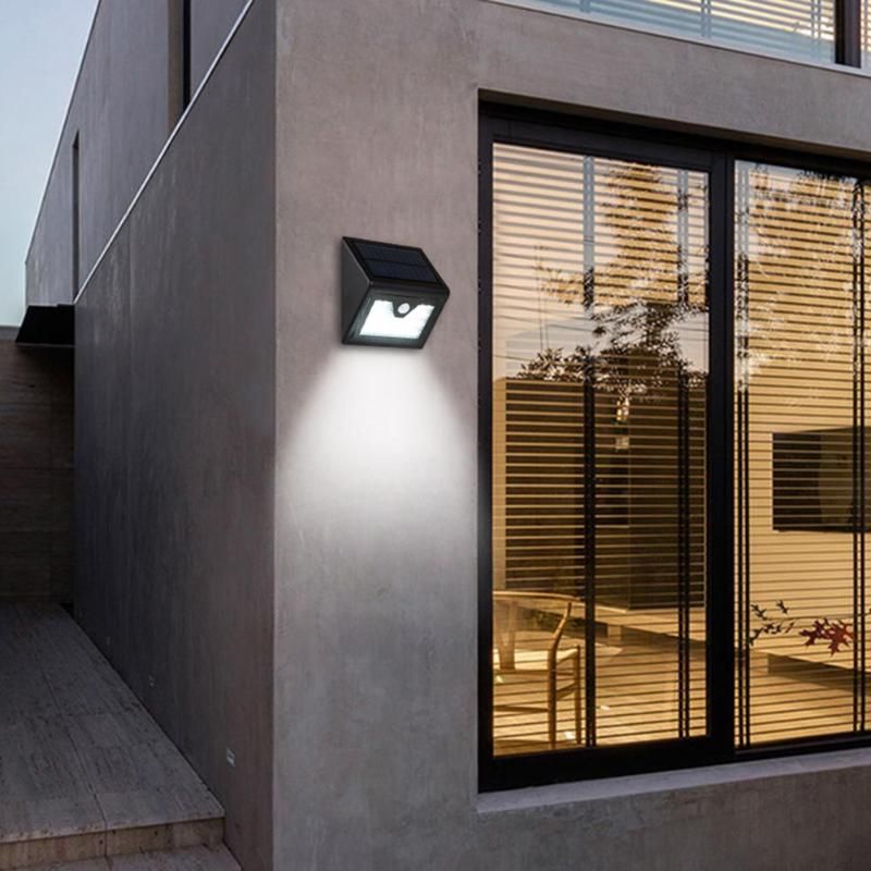 New 28led Waterproof Solar Wall Lamp Outdoor Human Sensor Lights Square Bright Led Street Light Corner