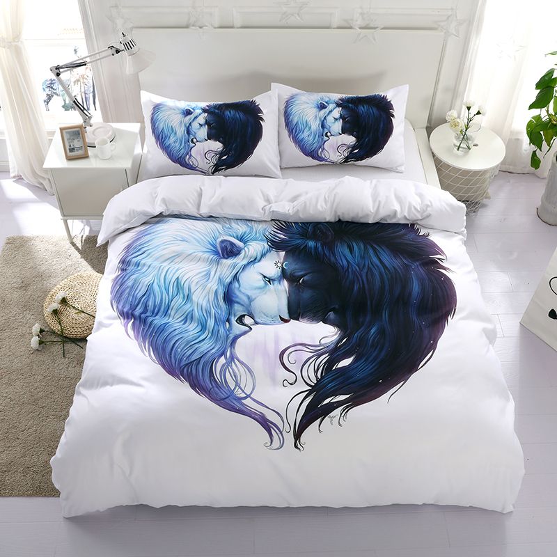 Animal Lion Reactive Printing Bedding Sets Twin Full Queen King Size Animal Lion Reactive Printing Bedding Sets Twin Full Queen King Size Bedroom Decoration Duvet Cover Pillow Shams Comforter Covers