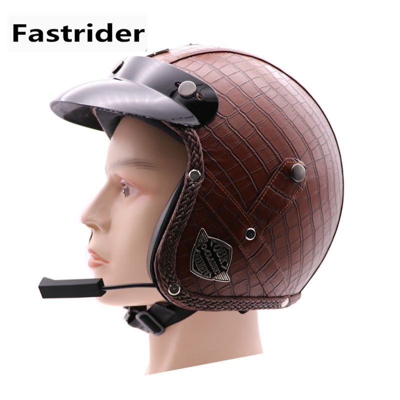 Motorcycle Bluetooth Helmet Personality Retro Harley Helmet Autumn And Winter Riding Off Road Motorcycle 3 4 Racing Walki