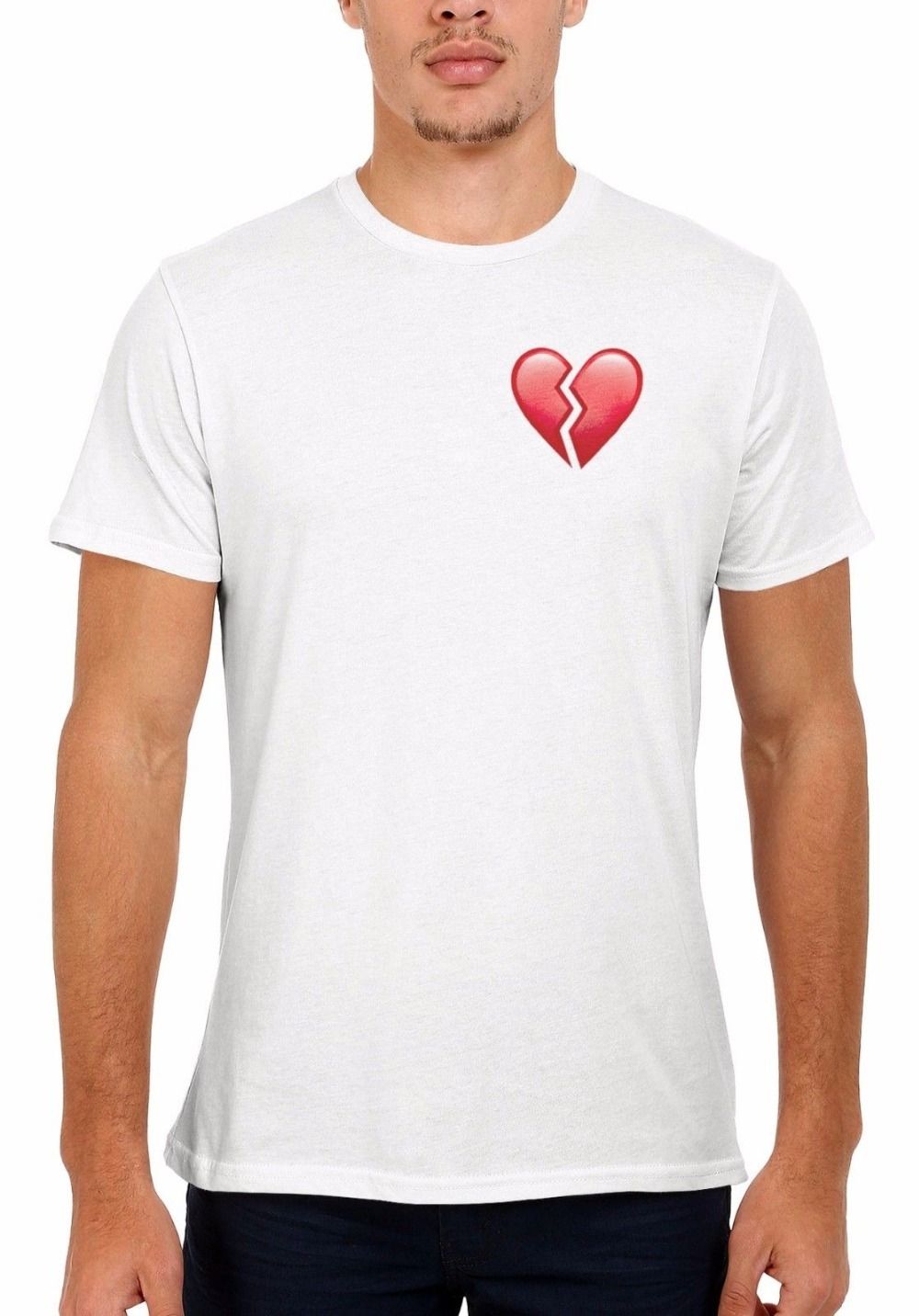 Satin Al Komik Pamuk T Gomlek Hediye O Boyun Kisa Kollu Kirik Kalp Emoji Cep Gomlek Erkekler Icin 11 0 Dhgate Com Da