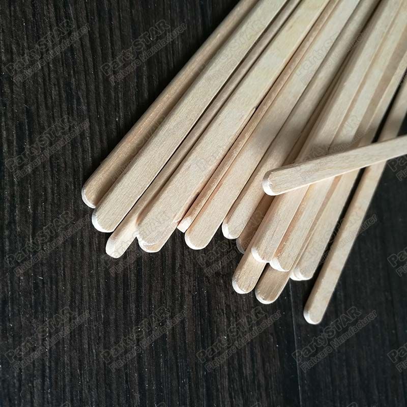 2021 Wooden Stirrers 140 190 Mm Disposable Natural Wood Coffee THICK ...