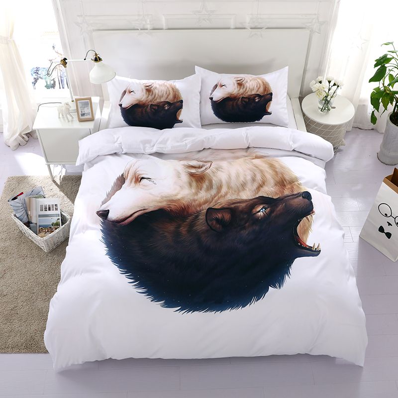 Animal Wolves Reactive Printing Bedding Sets Twin Full Queen King Animal Wolves Reactive Printing Bedding Sets Twin Full Queen King Size Bedroom Decoration Duvet Cover Pillow Shams Covers