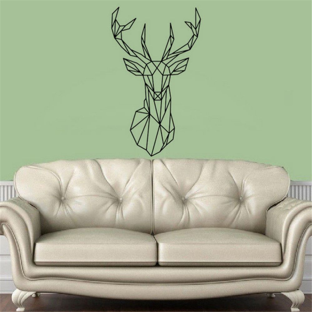 51x80cm 3d Vinyl Wall Art Geometry Animal Series Decals New Design 51x80cm 3d Vinyl Wall Art Geometry Animal Series Decals New Design Geometric Deer Head Sticker Custom Home Monkey Stickers From