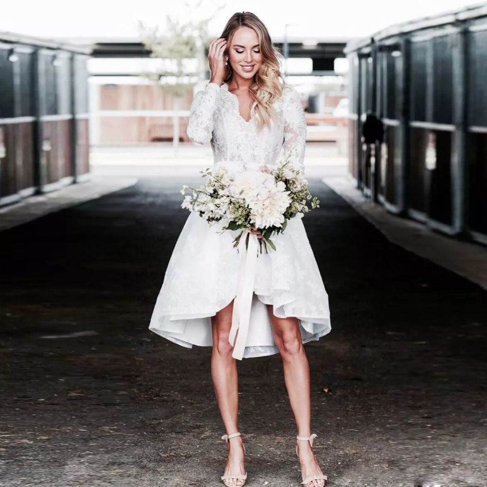 asymmetrical hem wedding dresses