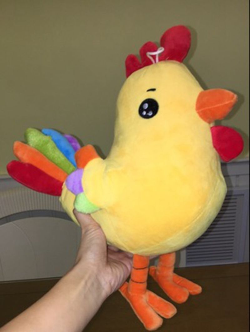 Hot Sale 25cm New Plush Toy Super Cute Rainbow Tail Chicken Chinese