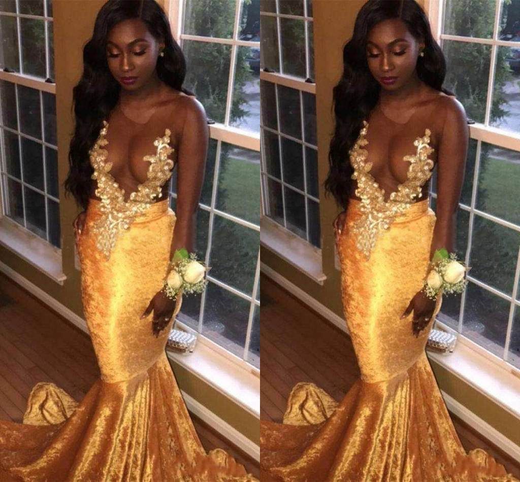 Gold Prom Dresses Black Girl Ficts