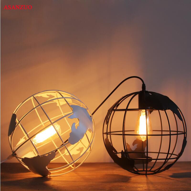 Globe Pendant Lights Black White Lampshade For Kitchen Bar Dining Globe Pendant Lights Black White Lampshade For Kitchen Bar Dining Room Restaurant Coffee Home Decoration Hanging Lamp Drum Light
