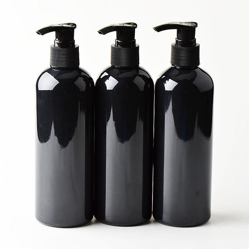 4 Bouteilles Pompe Lotion 500ml - Distributeur Shampoing/Gel Douche, Brun, Avec Autocollants