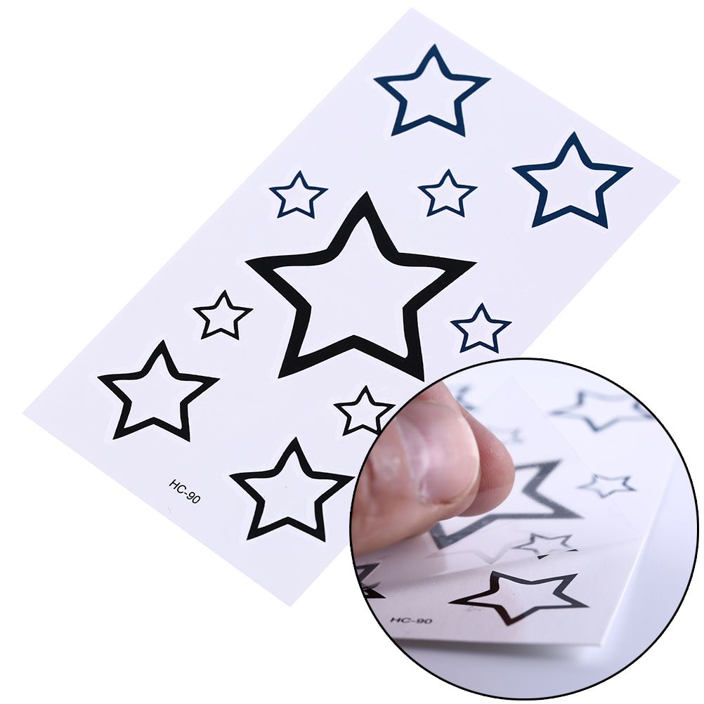 1 Feuille étoile à Cinq Branches Tatouage Chaîne De Tatouage Temporaire étanche Bras Fille Petite Taille Tatouage Autocollants Flash Tatoo Faux