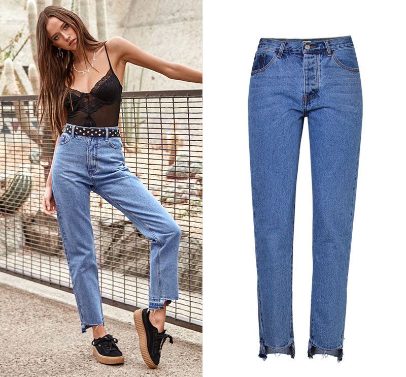 Acquistare Ragazza Blu Jeans Larghi Donna Boyfriend Denim Pants Designer A  Vita Alta Jeans Dritti Irregolare Gamba Apertura Femminile Pantaloni Casual  XXS XXL SZ Economico | Consegna Veloce E Qualità | DHgate Italy