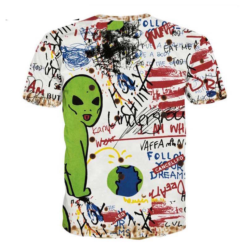 men s t shirtsmens short sleeve t shirt hip hop tee shirts loose men s t shirtsmens short sleeve t shirt hip hop tee shirts loose graffiti hand painted alien 2018 summer unisex couple tshirt moto shirts tee t shirts from