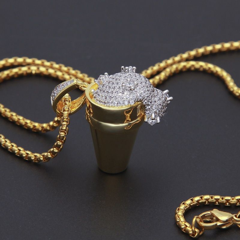 Whole New Mens Hip Hop Jewelry Cuban Link Chains Necklace Whole New Mens Hip Hop Jewelry Cuban Link Chains Necklace Styrofoam Cup Pendant Gold For Men Women Friendship