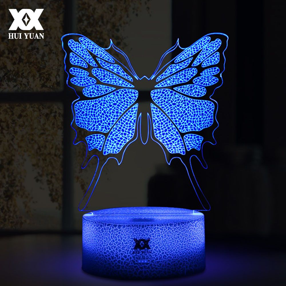New LED Cool Colorful 3D Butterfly Decorative Table Lamp USB Cartoon Novelty Night Light Child s Birthday Christmas Gift HY168 Night Light Novelty Night