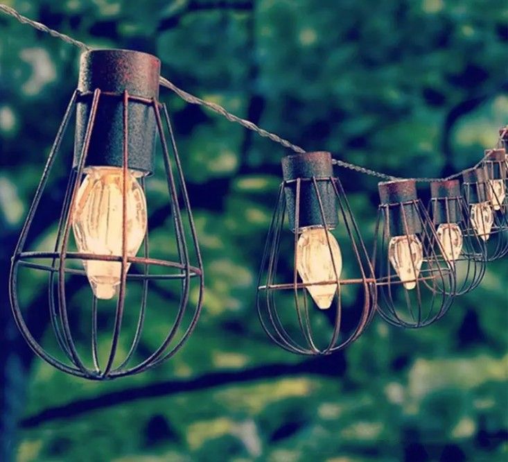 10led Solar Garden Light Led Bulb Vintage Cage String 10led Solar Garden Light Led Bulb Vintage Cage String Waterproof Lamp Outdoor Decorative Lights For Party