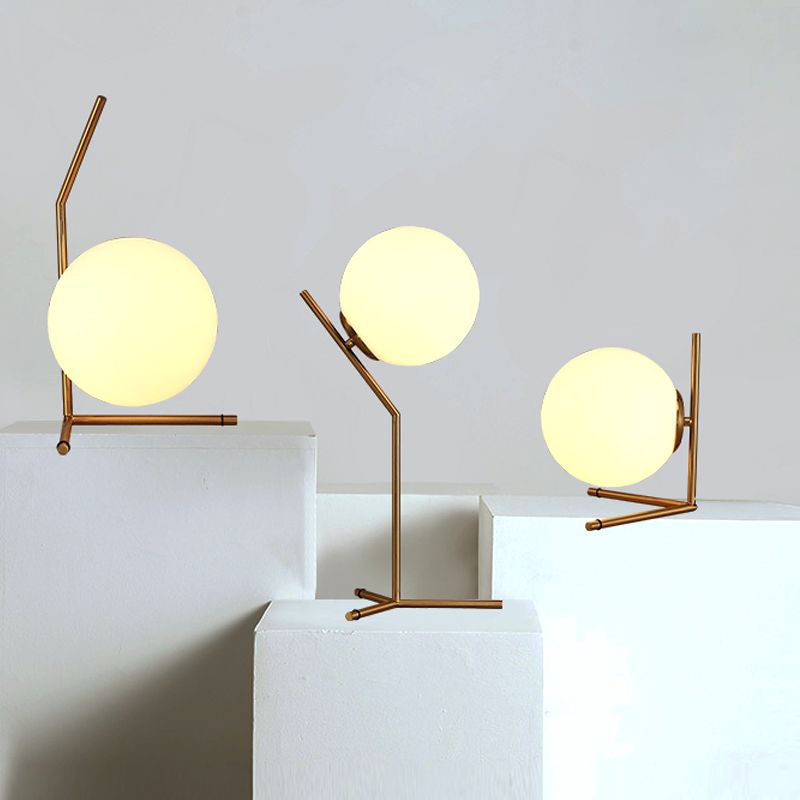 Modern Led Table Lamp Desk Light Shade Glass Ball For Bedroom Living Room Floor Bedside Gold Designs
