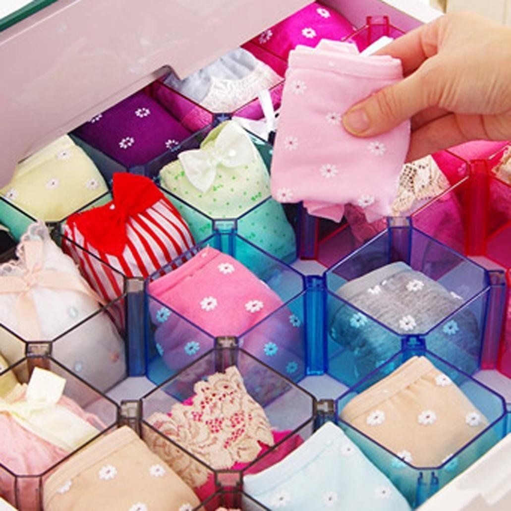 Adjustable Grid Drawer Dividers DIY Plastic Closet Separator Clapboard