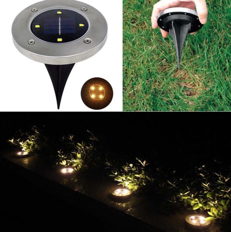 4 Leds Disk Lights Solar Powered Outdoor Garden Stair 4 Leds Disk Lights Solar Powered Outdoor Garden Stair Portable Lanterns Hiking Camping Kka4494 Large Lantern Coleman Propane