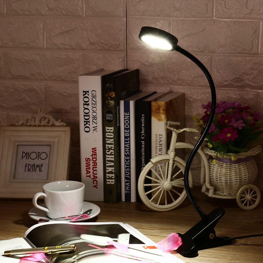 Led Clamp Lamp Reading Light Flexible Book Table Desk Led Clamp Lamp Reading Light Flexible Book Table Desk Energy Efficient Clip On Night Bed Room Bulb For Study Acrylic Ring