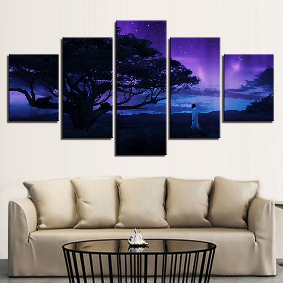 wall art prints poster framework canvas hd star night paintings