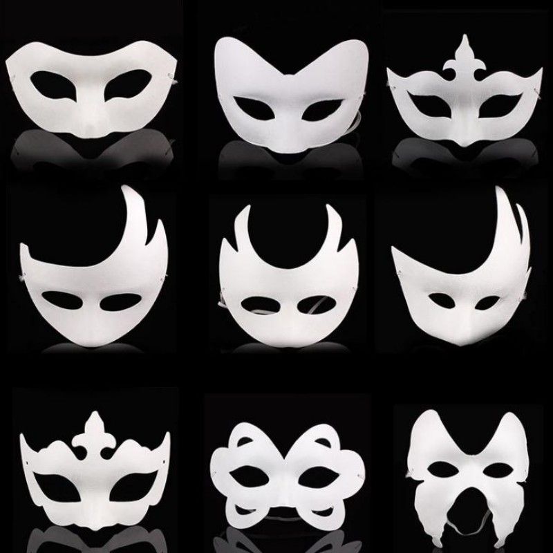 Halloween Wholesale White Unpainted Face Mask Plain Blank Version Paper