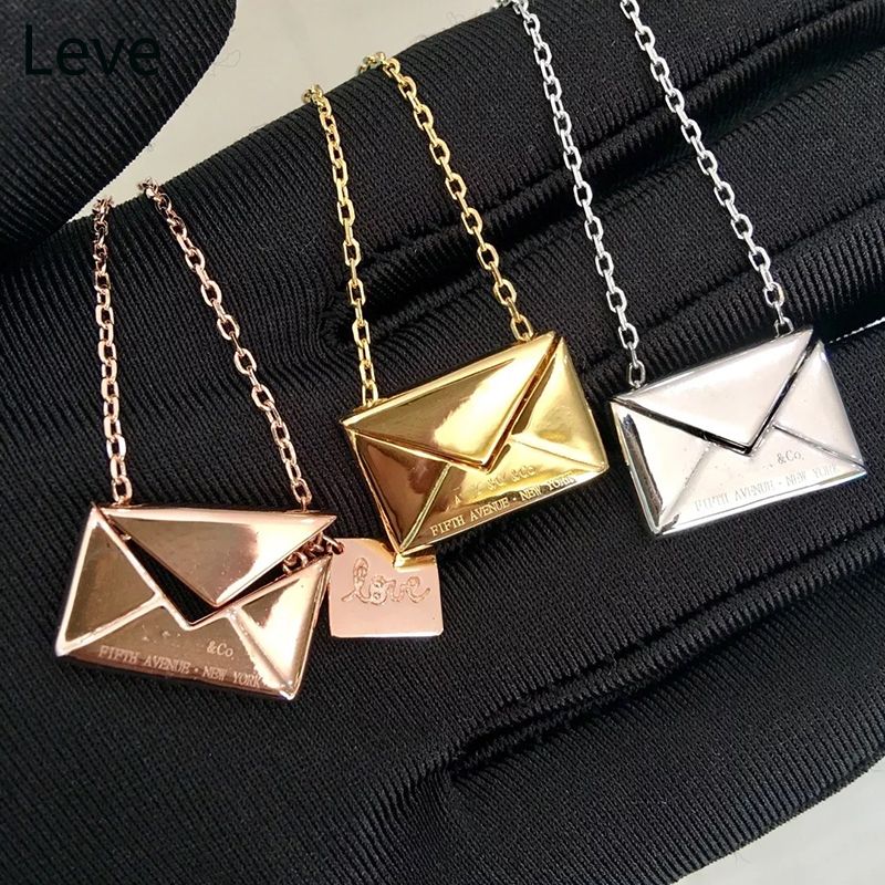 wholesale leve tifn 925 sterling silver letter necklace sweet