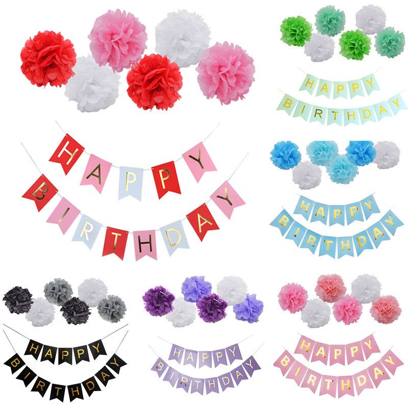 2019 paper happy birthday banner baby shower birthday party baby birthday banner