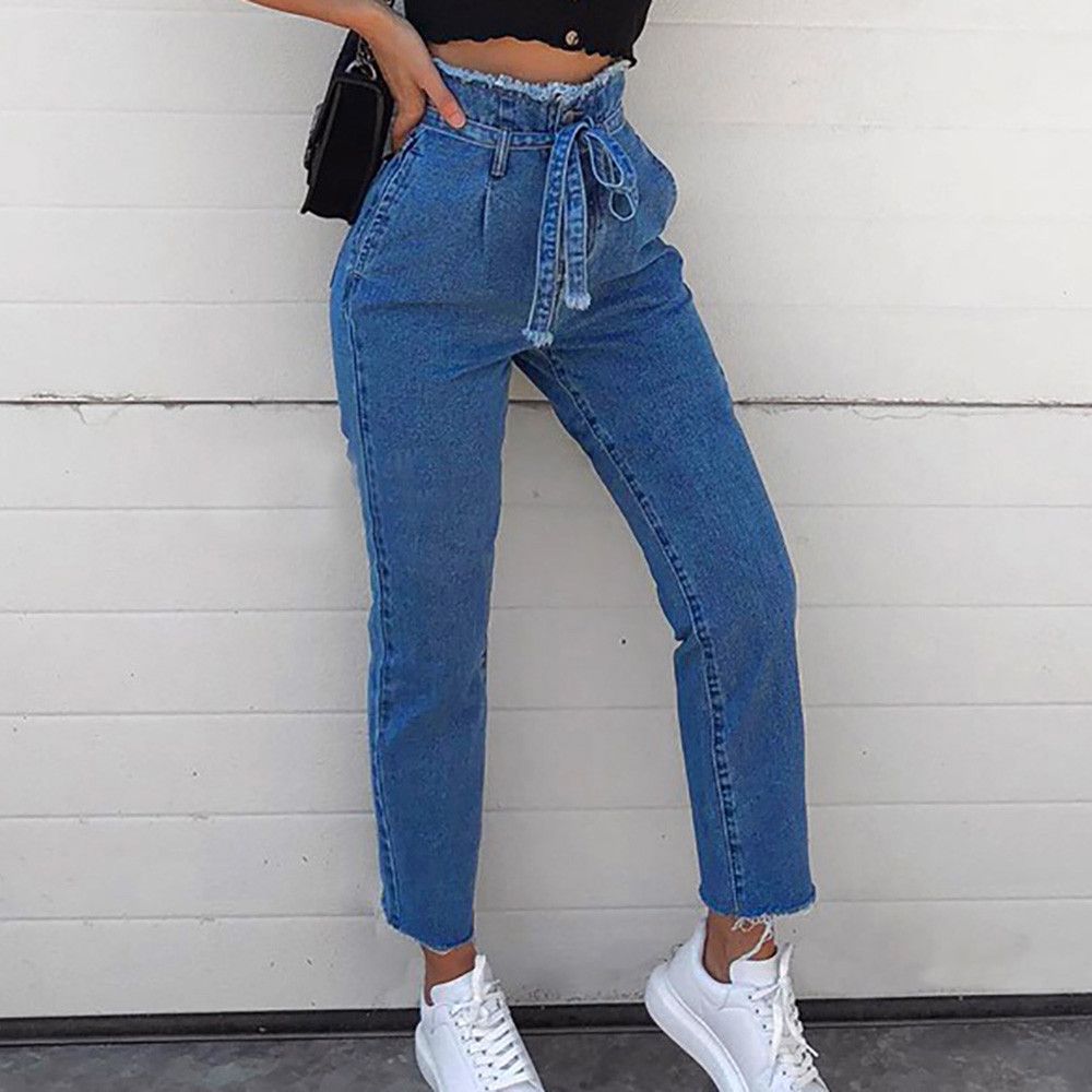 2021 Denim Jeans For Women High Waist Pants Zip Casual Ladies Jeans ...