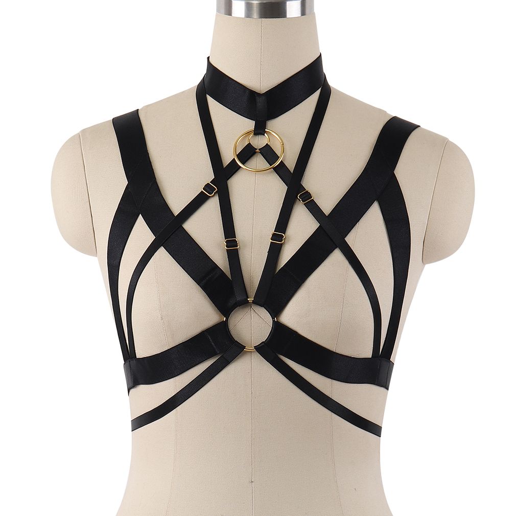 2020 Punk Gothic Body Harness Bra Adjustable Strappy Tops Cage Harness ...