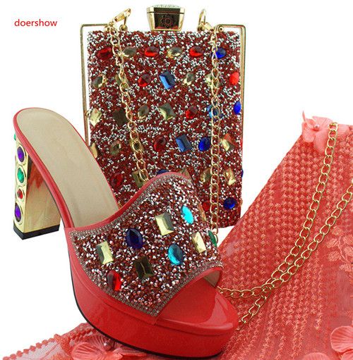 coral shoes and bag